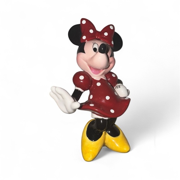 Disney Other - Disney Minnie Mouse Ceramic Figurine - Red and Yellow
